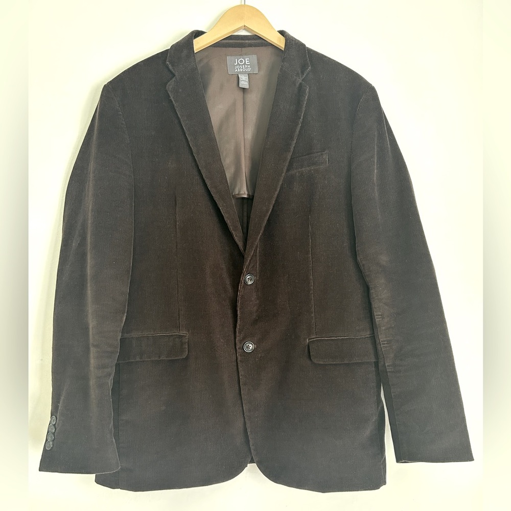 🐻 Men’s JOSEPH ABBOUD Two-Button Blazer Corduroy Dark Brown Large